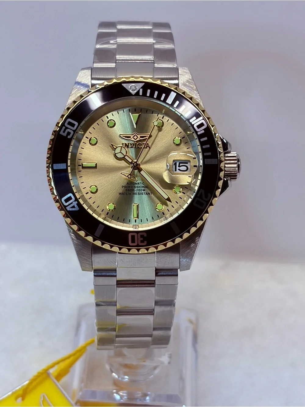 Invicta Pro Diver 40mm Automatic Mens Watch - Two tone With Champagne Dial